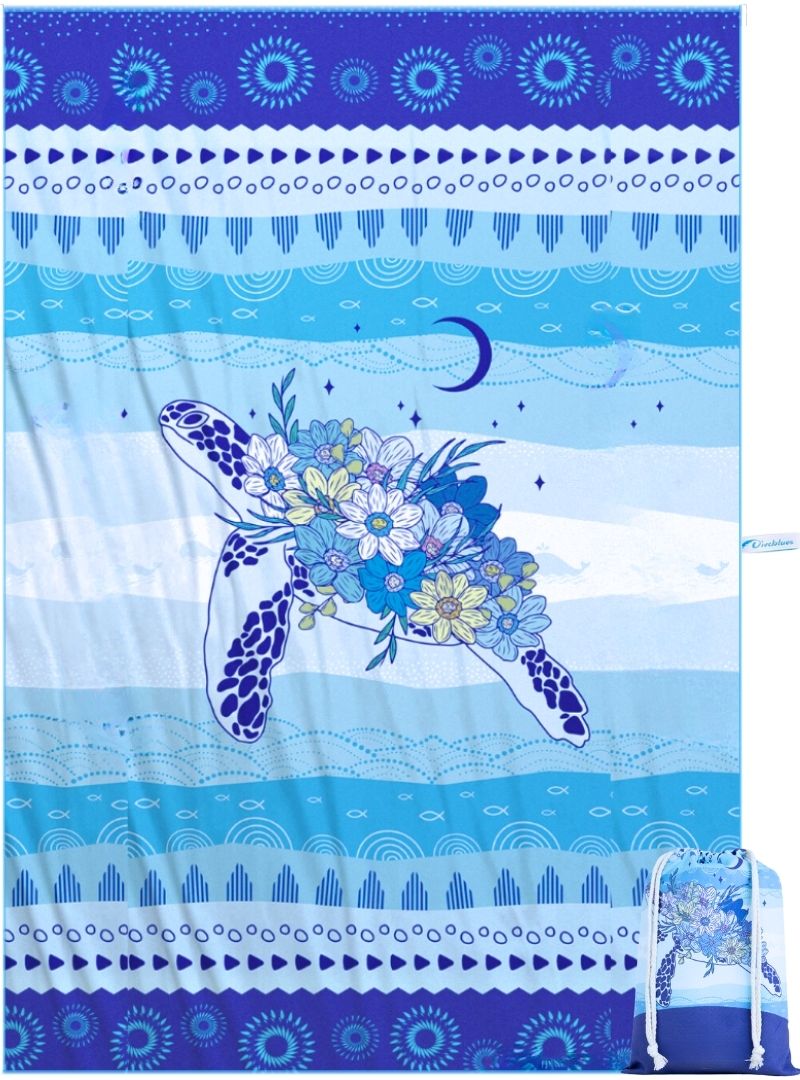 Blue Oceans by Diveblues® - Premium Strandlaken - 220 gr Microvezel + Free Travel Bag